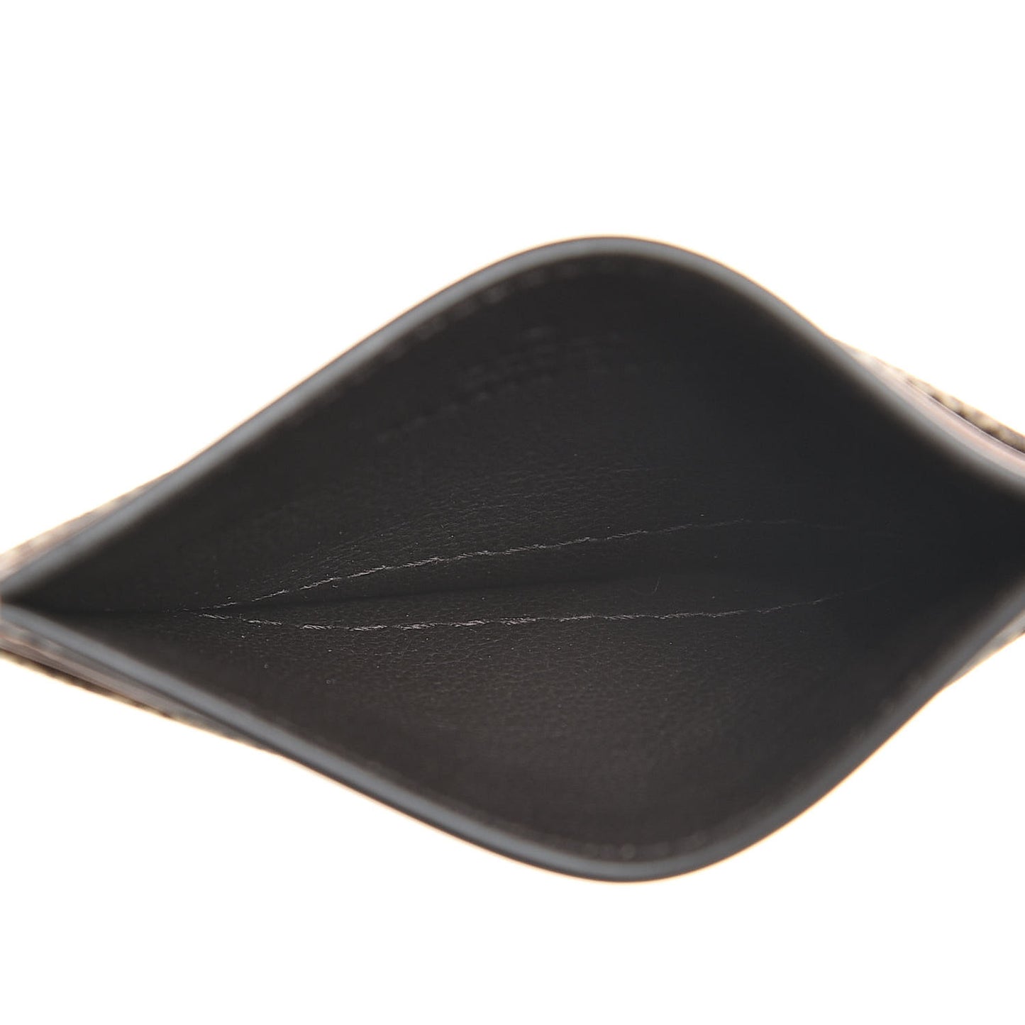 GG Supreme Monogram Calfskin Card Holder Beige Ebony Cuir