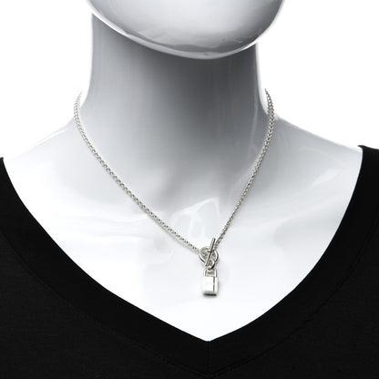 Hermes Sterling Silver Cadenas Kelly Lock Pendant Necklace 2 of 5