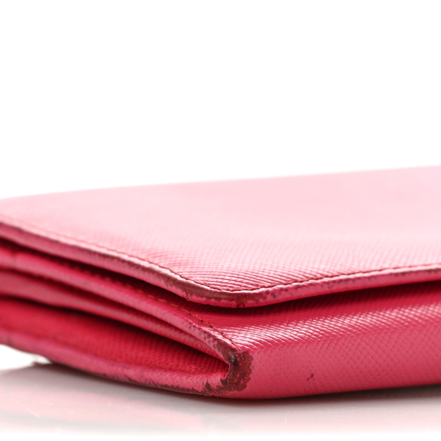 Prada Saffiano Metal Continental Flap Wallet Peonia 8 of 15