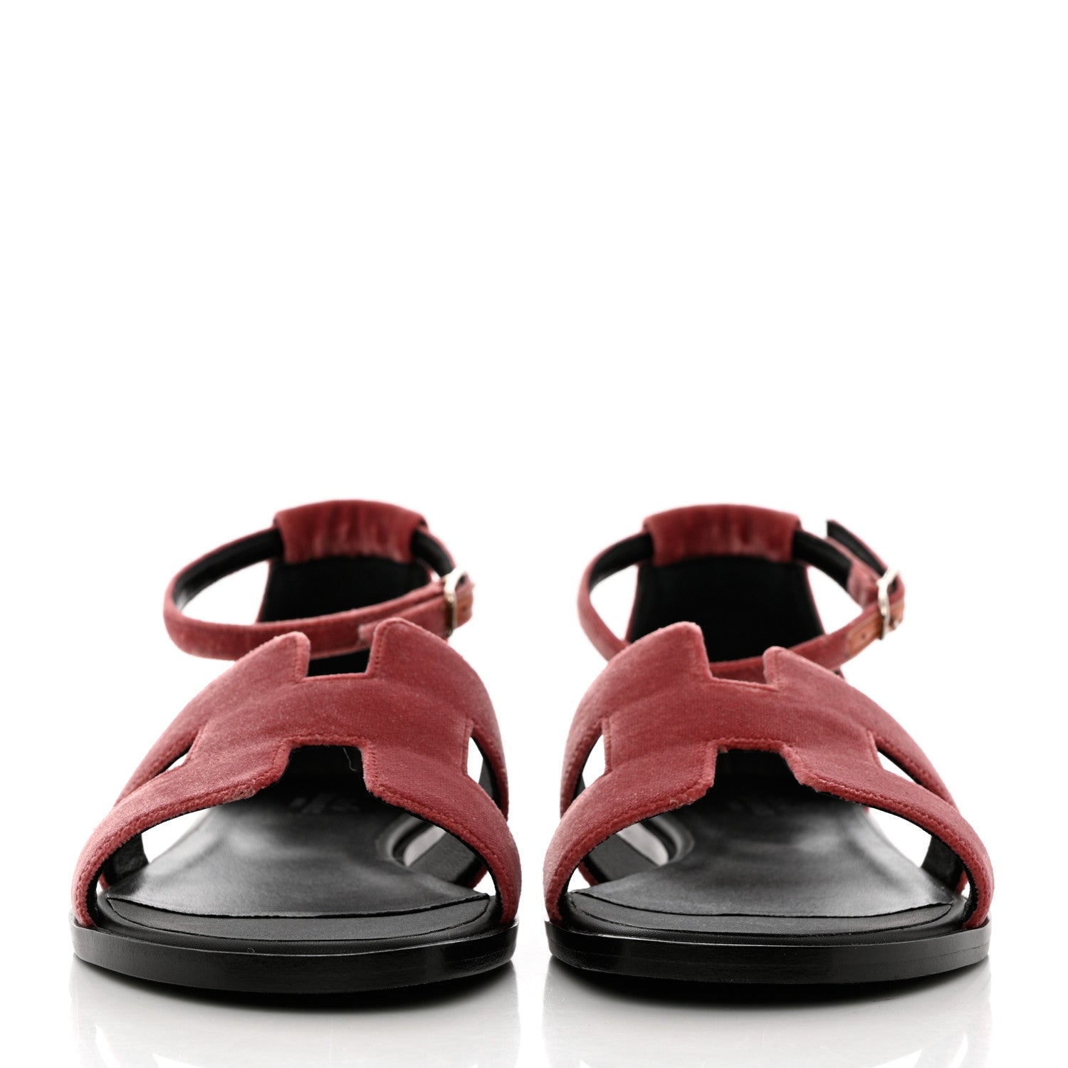 Hermes Velvet Santorini Sandals 37 Bois De Rose 2 of 10