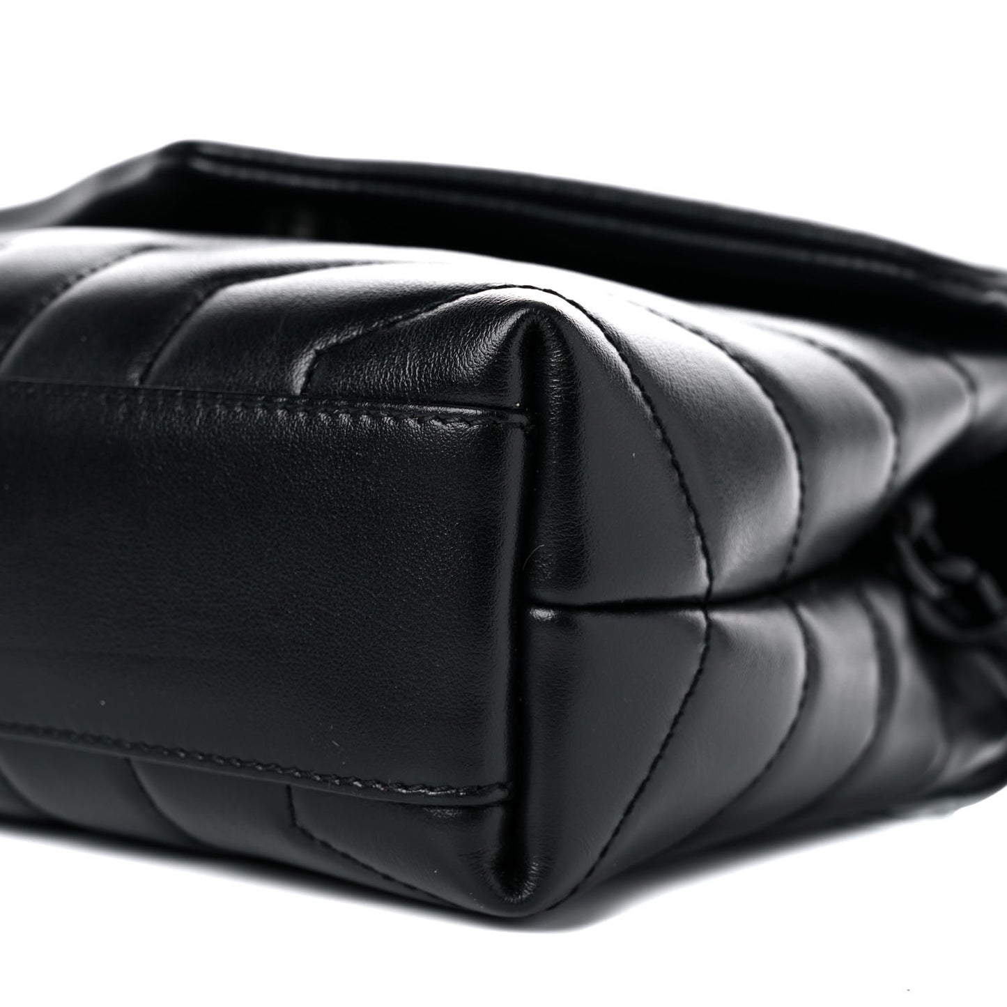 Calfskin Y Quilted Monogram Toy Loulou Crossbody Bag Black