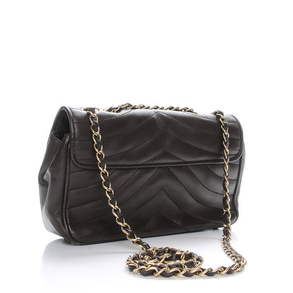 Chanel Lambskin Small Chevron Flap Brown 3 of 7