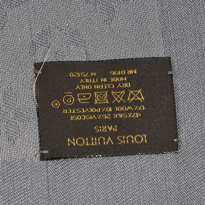 Louis Vuitton Silk Wool Monogram Shine Shawl Charcoal Grey 6 of 7