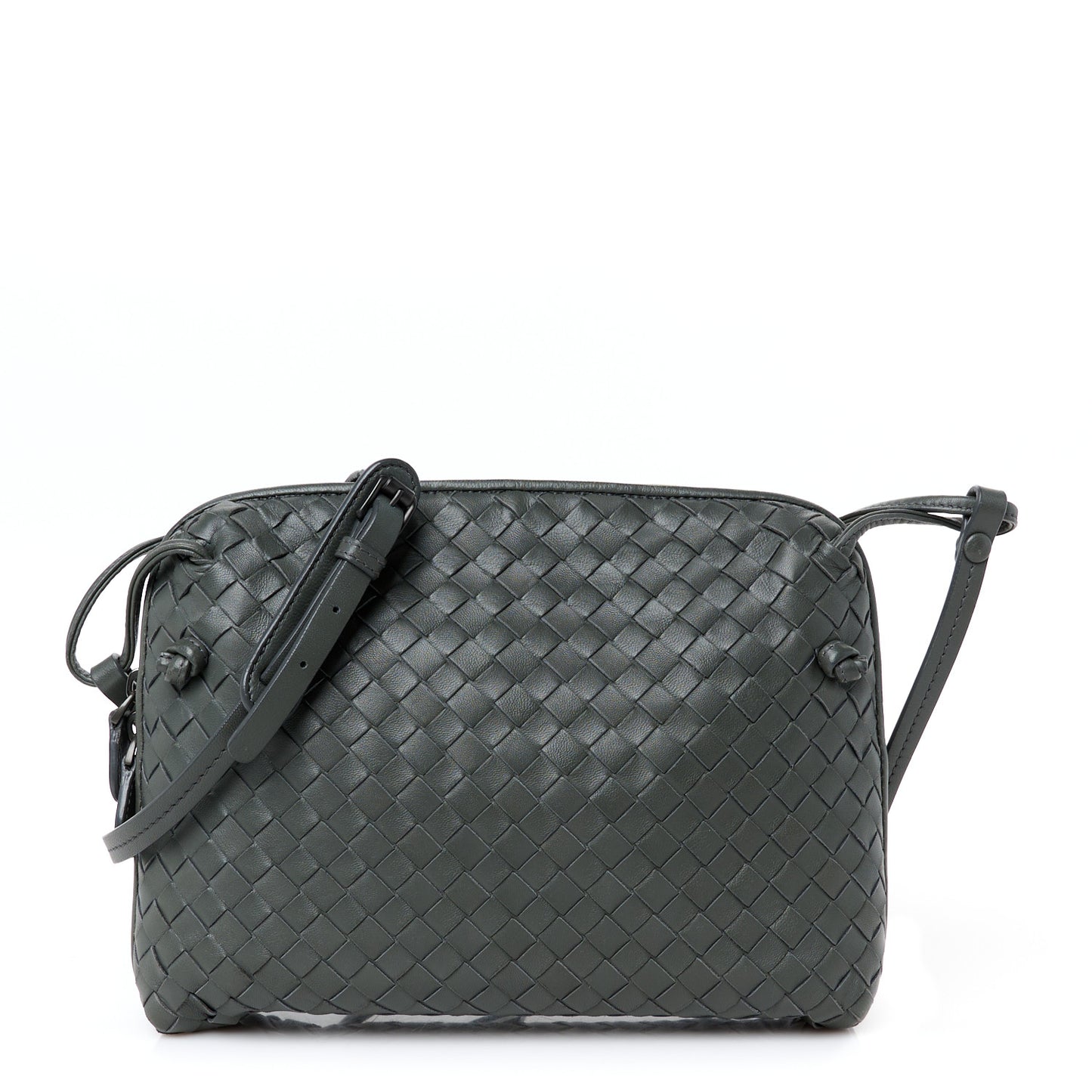 Nappa Intrecciato Nodini Crossbody Messenger New Light Grey