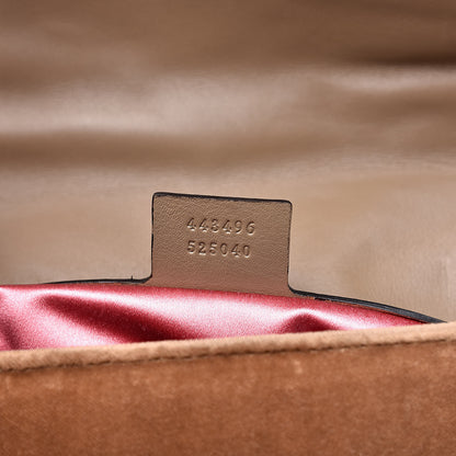 Gucci Velvet Matelasse Medium GG Marmont Shoulder Bag Taupe 7 of 17