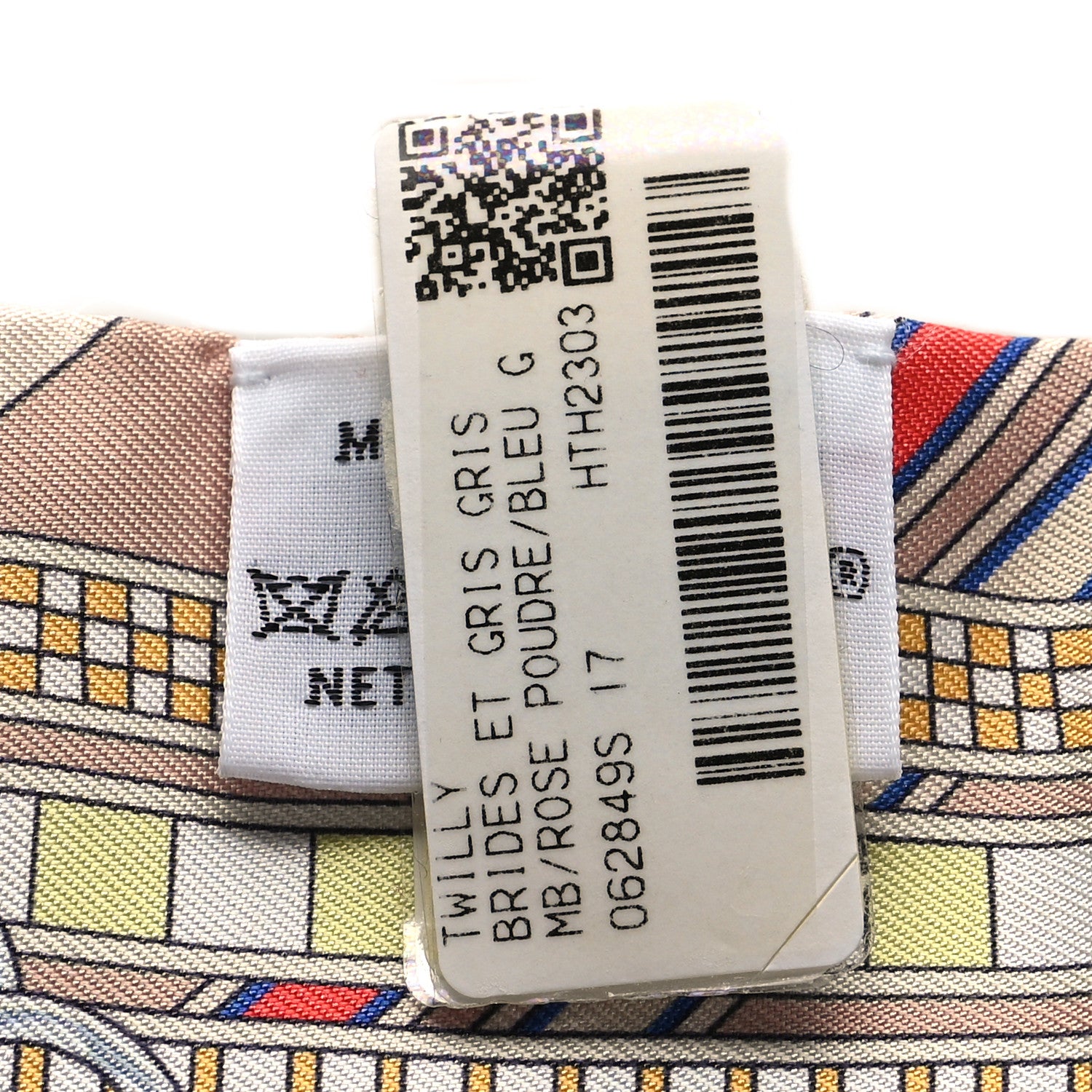 Hermes Silk Brides et Gris Twilly Rose Poudre Bleu Gris 3 of 4