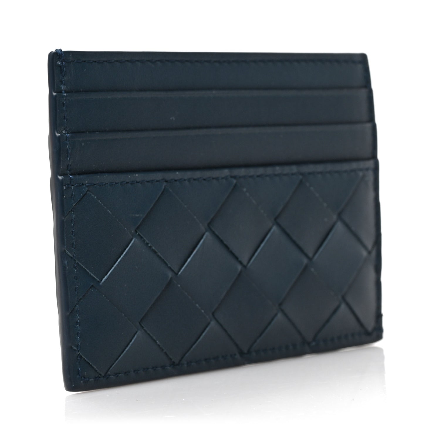 Nappa Intrecciato Card Holder Deep Blue