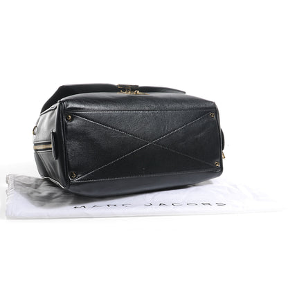 Marc Jacobs Leather Bi-Color Frankie Zip Satchel Black Chestnut 4 of 8