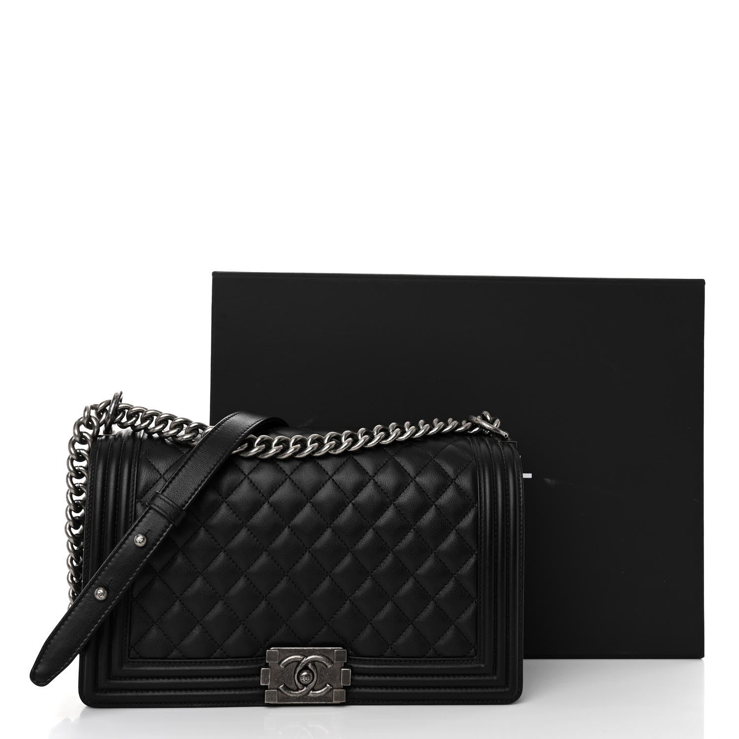 Chanel Lambskin Quilted New Medium Boy Flap Black 2 of 11
