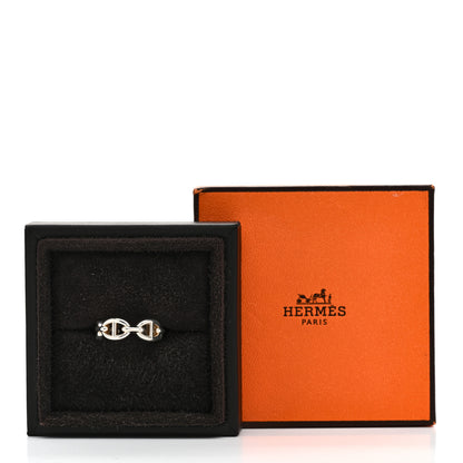 Hermes Sterling Silver PM Chaine d'Ancre Enchainee Band Ring 52 6 7 of 7
