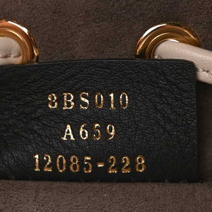 Fendi Vitello Liberty F is Fendi Bi-Color FF 1974 Embossed Mini Mon Tresor Bucket Bag Camelia Mandorlo 7 of 9