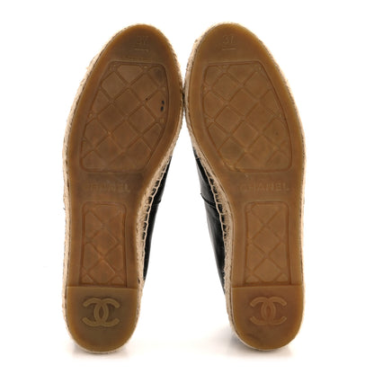 Chanel Lambskin CC Espadrilles 37 Black 6 of 10