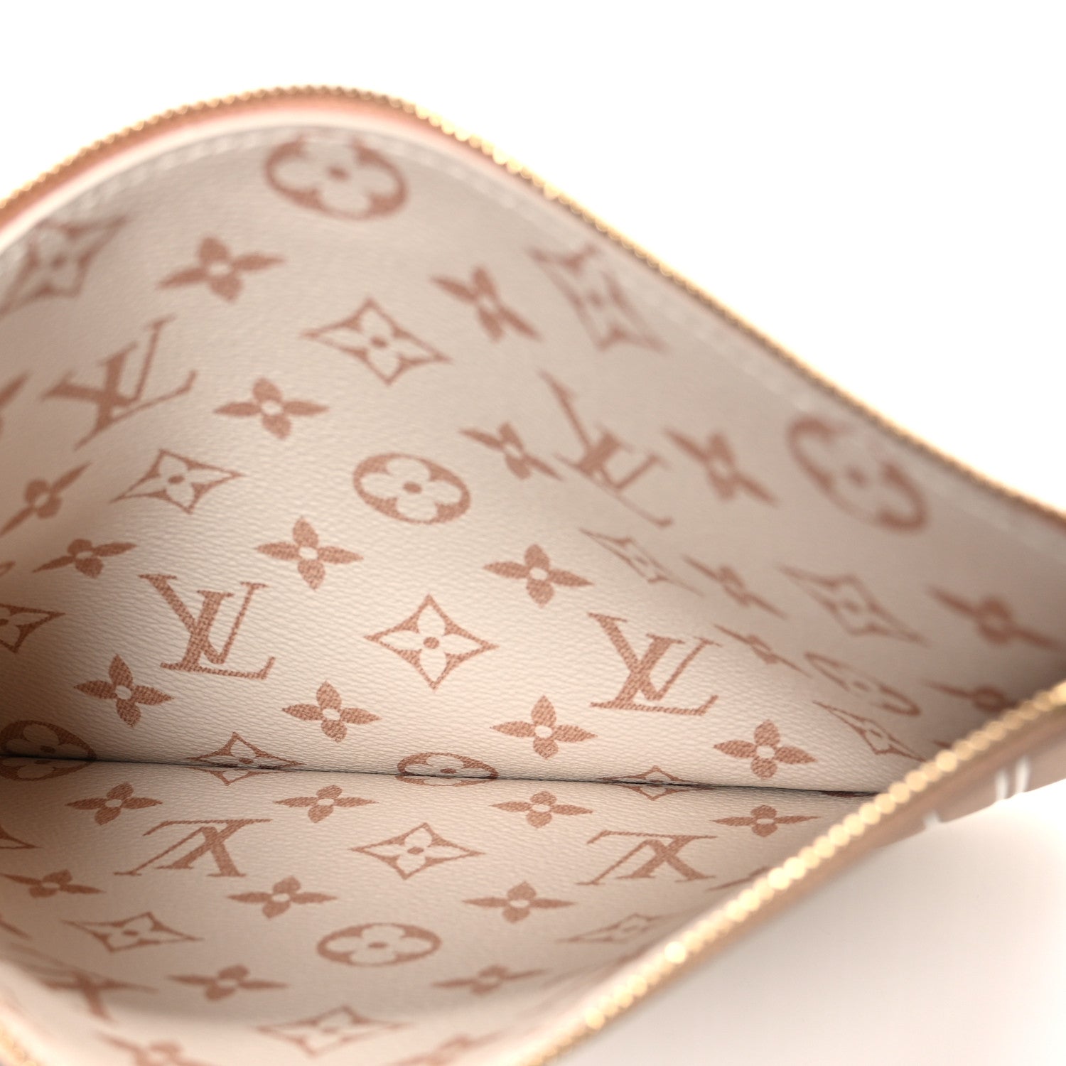 Louis Vuitton Calfskin Neverfull Inside Out MM Pochette Dune Hazelnut 5 of 6