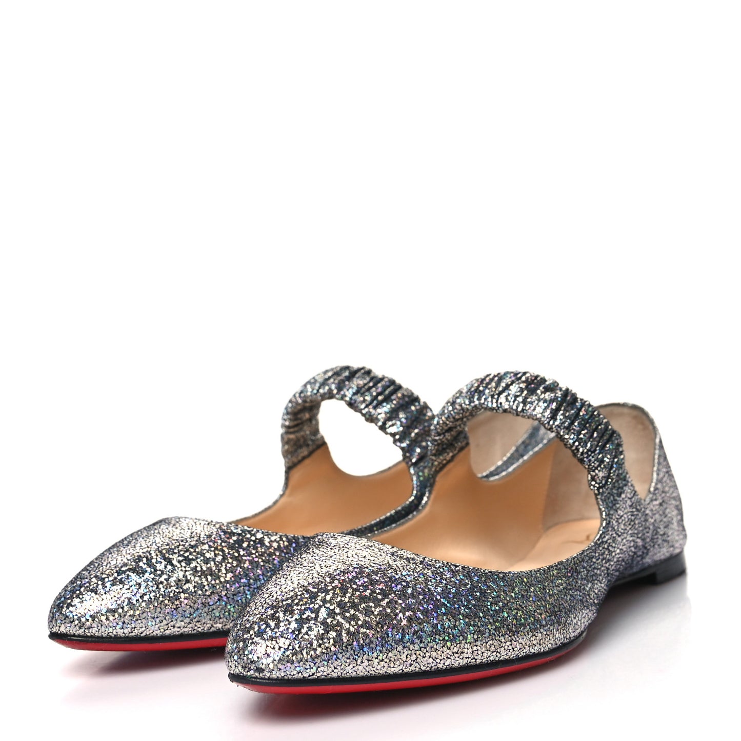 Nappa Mica Gil Mary Jane Ballet Flats 38.5 Silver