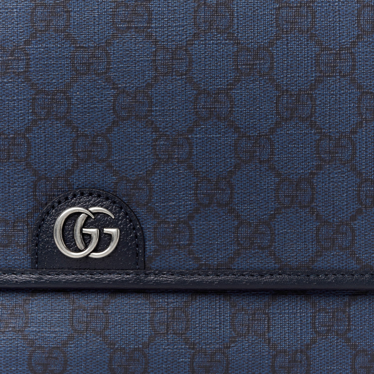 Gucci Tender GG Supreme Monogram Textured Dollar Calfskin Ophidia Messenger Bag Dark Blue 8 of 10