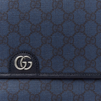 Gucci Tender GG Supreme Monogram Textured Dollar Calfskin Ophidia Messenger Bag Dark Blue 8 of 10