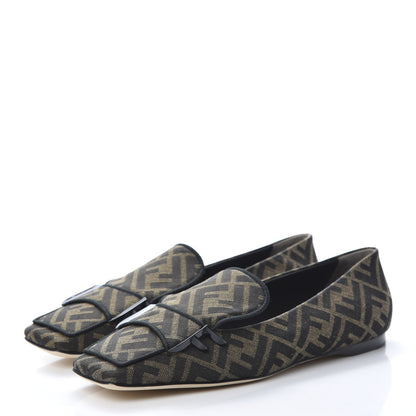Fendi Jacquard FFreedom Square Toe Loafers 40 Tobacco 3 of 10