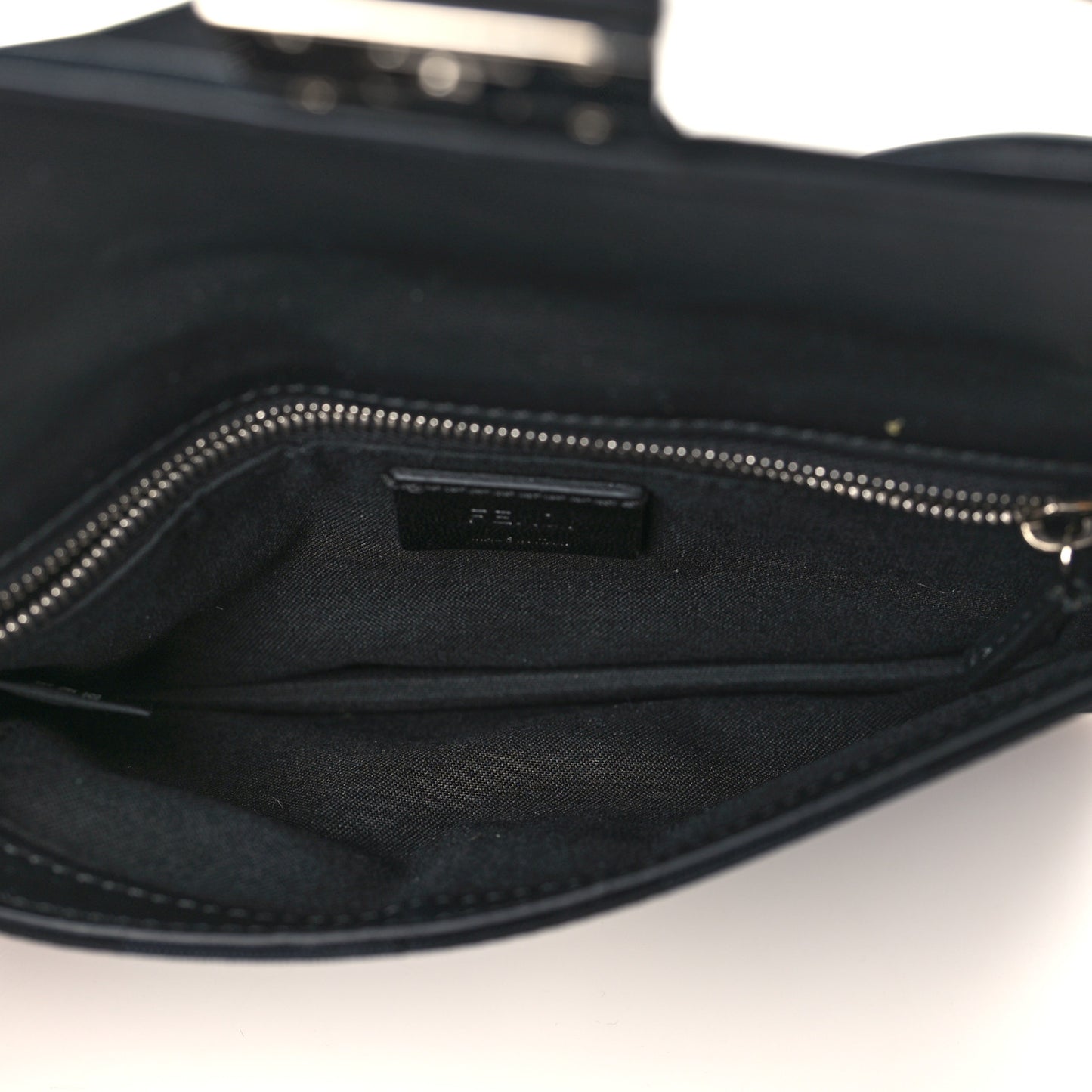 Recycled Nylon Vitello Grace Light Pequin Baguette Belt Pouch Black
