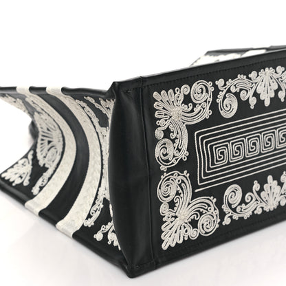 Christian Dior Calfskin Cornely-Effect Embroidery Medium Book Tote Black White 8 of 9