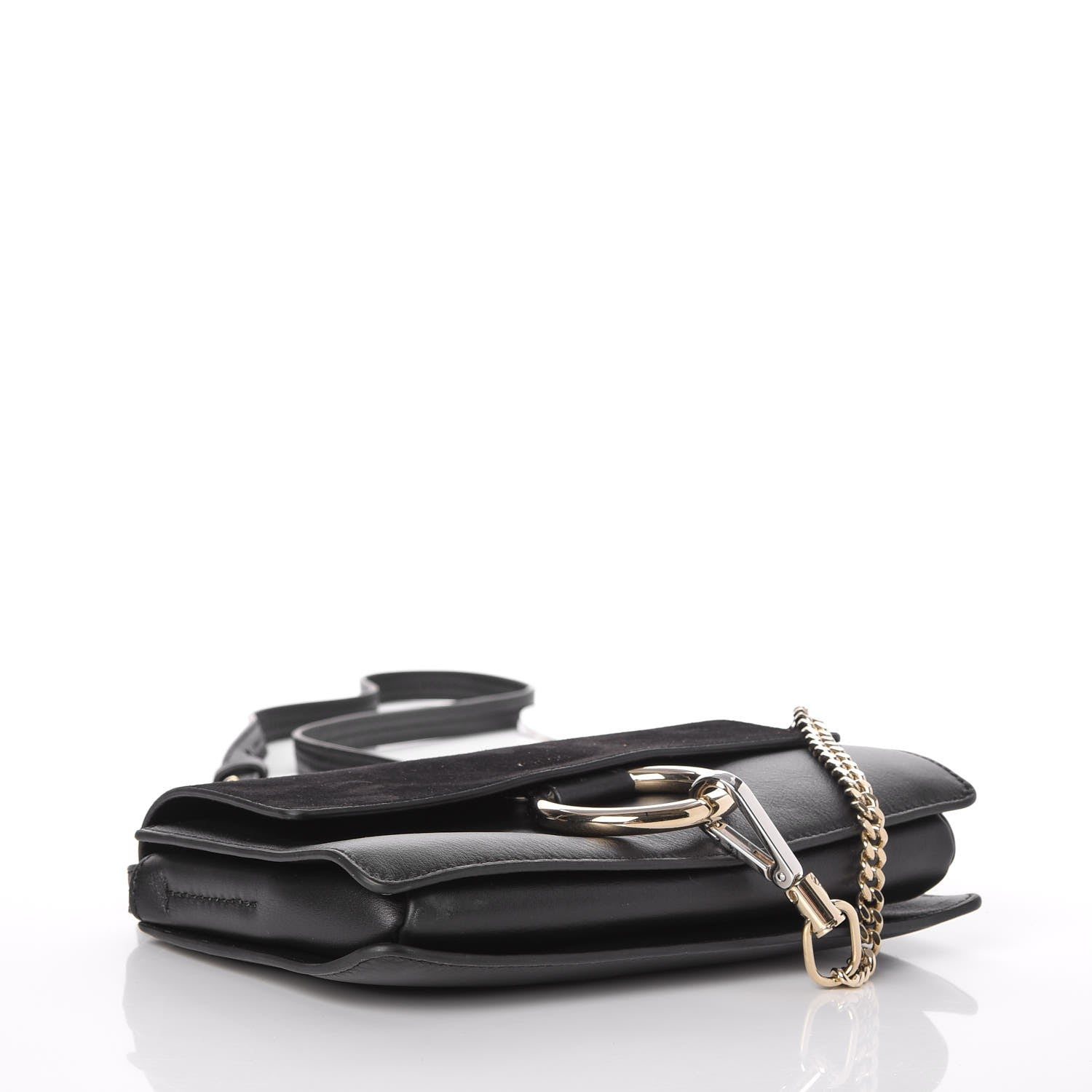 Chloe Suede Calfskin Small Faye Shoulder Bag Black 4 of 7