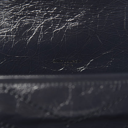 Saint Laurent Crinkled Calfskin Matelasse Monogram Medium Niki Chain Satchel Deep Marine 9 of 11