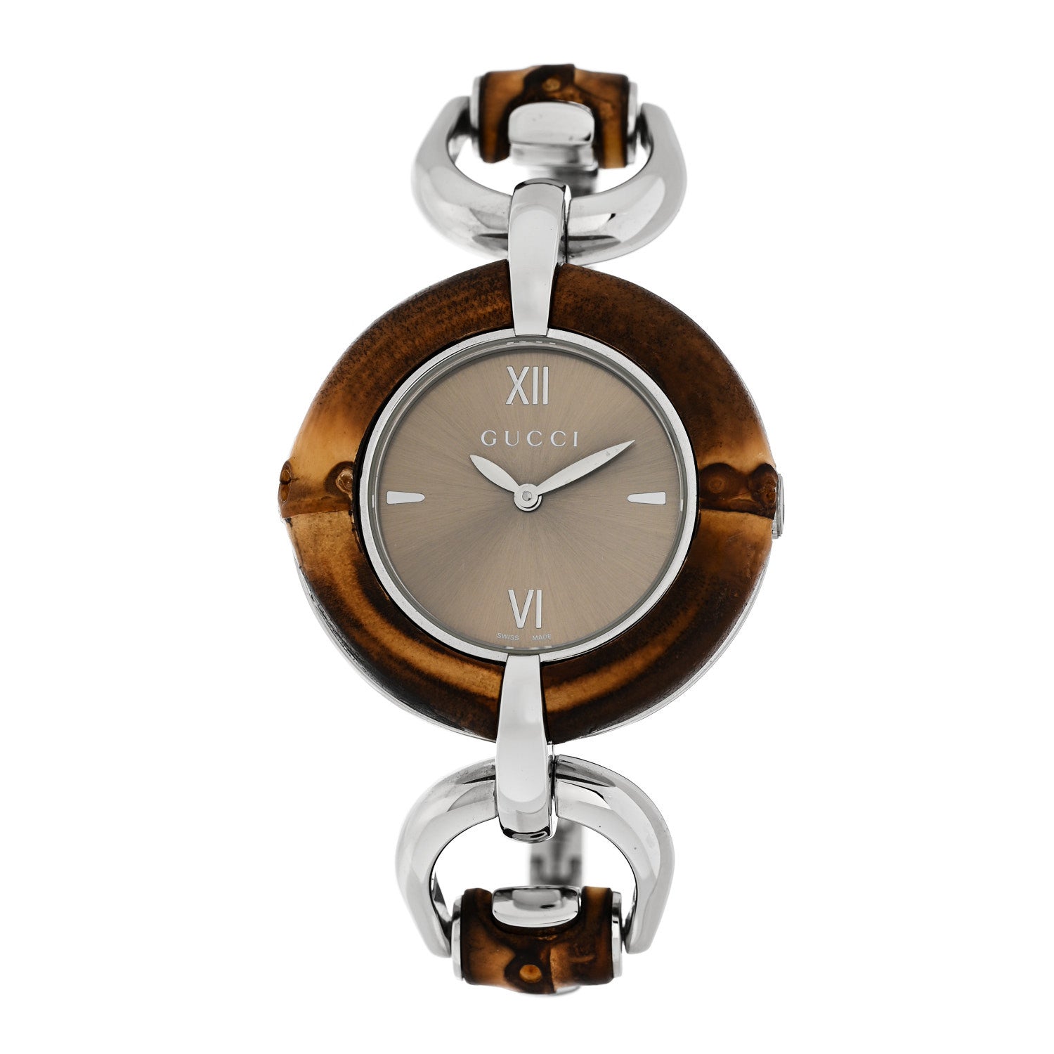 Gucci Stainless Steel Bamboo 35mm Quartz Watch Brown 1 of 5