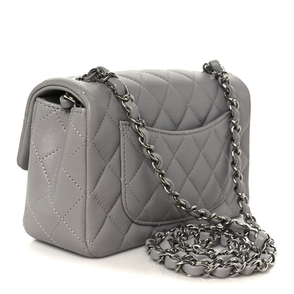 Chanel Lambskin Quilted Mini Rectangular Flap Grey 3 of 12