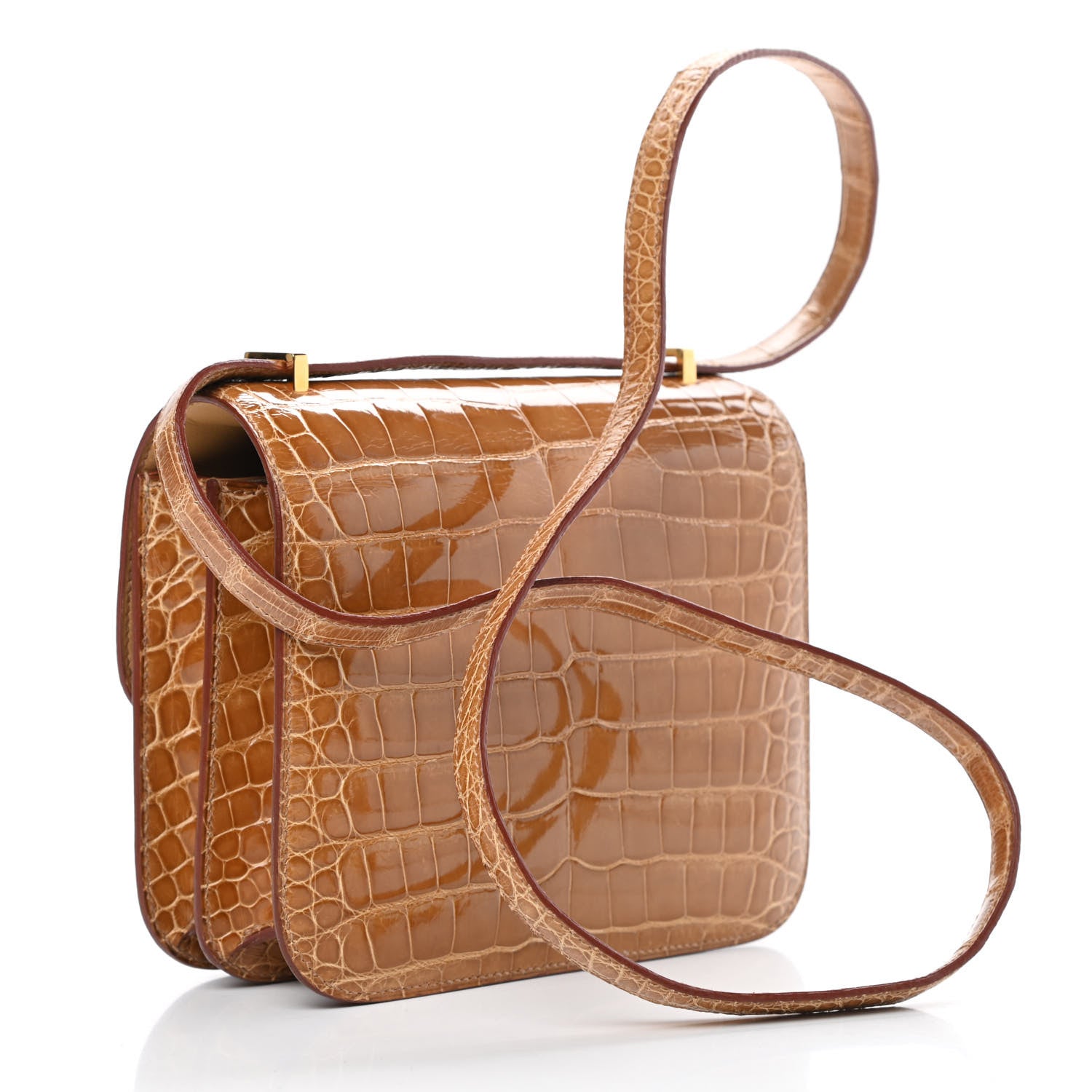 Hermes Shiny Alligator Constance 18 Tabac Camel 3 of 24