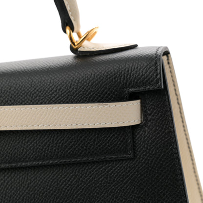 Hermes Epsom Horseshoe Kelly Sellier 25 Black Nata 11 of 14