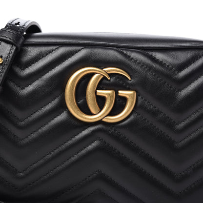 Gucci Calfskin Matelasse Small GG Marmont Chain Shoulder Bag Black 10 of 10