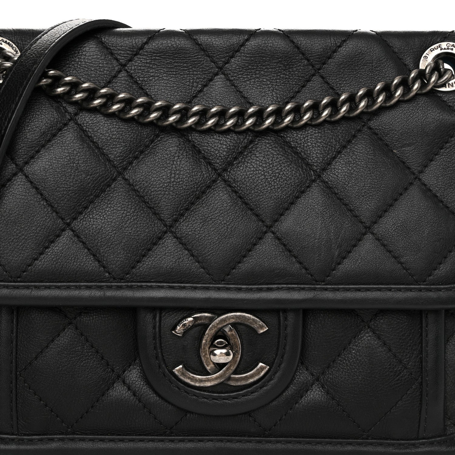Chanel Calfskin Quilted Mini French Riviera Flap Black 8 of 10