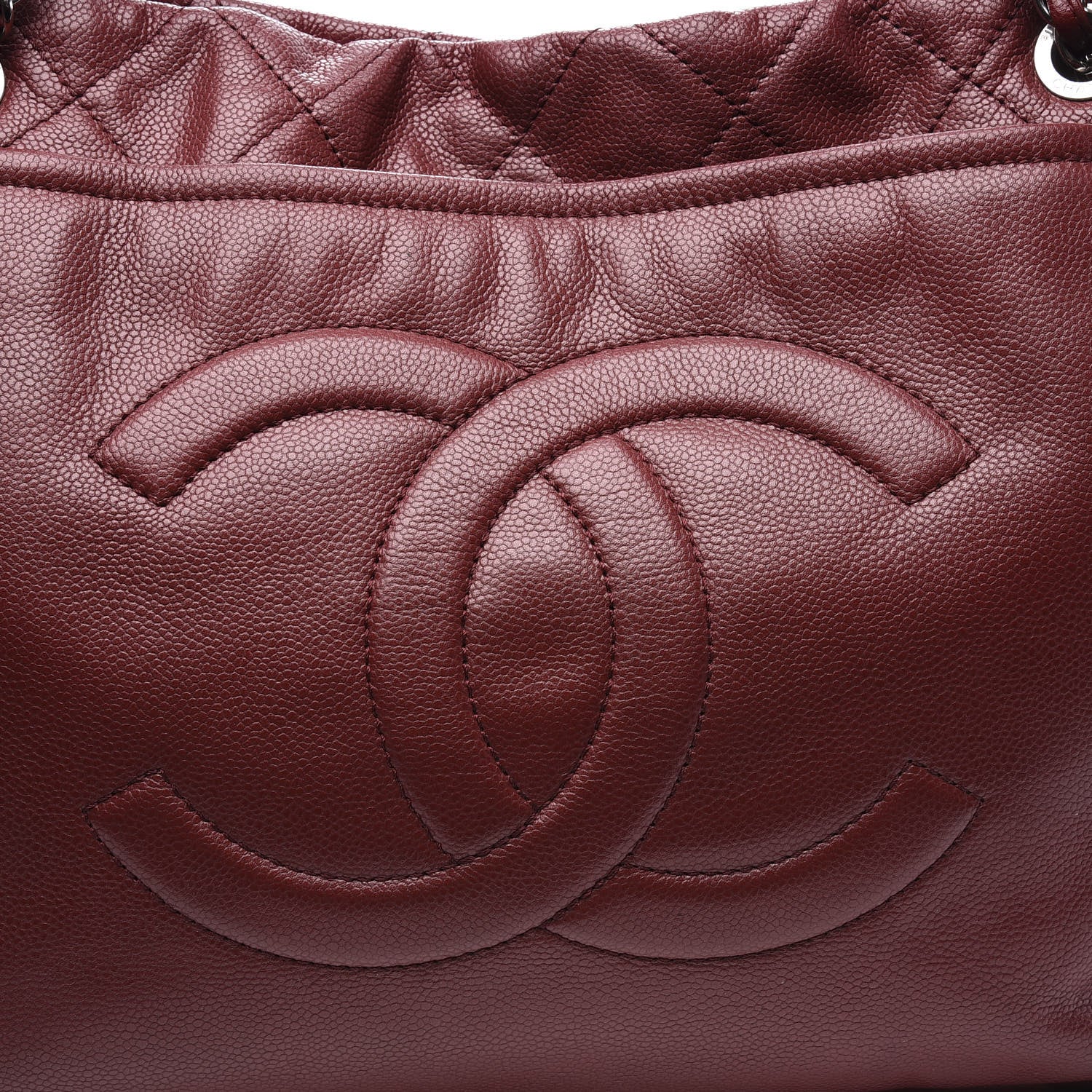 Chanel Caviar Quilted Large Timeless CC Soft Tote Dark Red 10 of 10