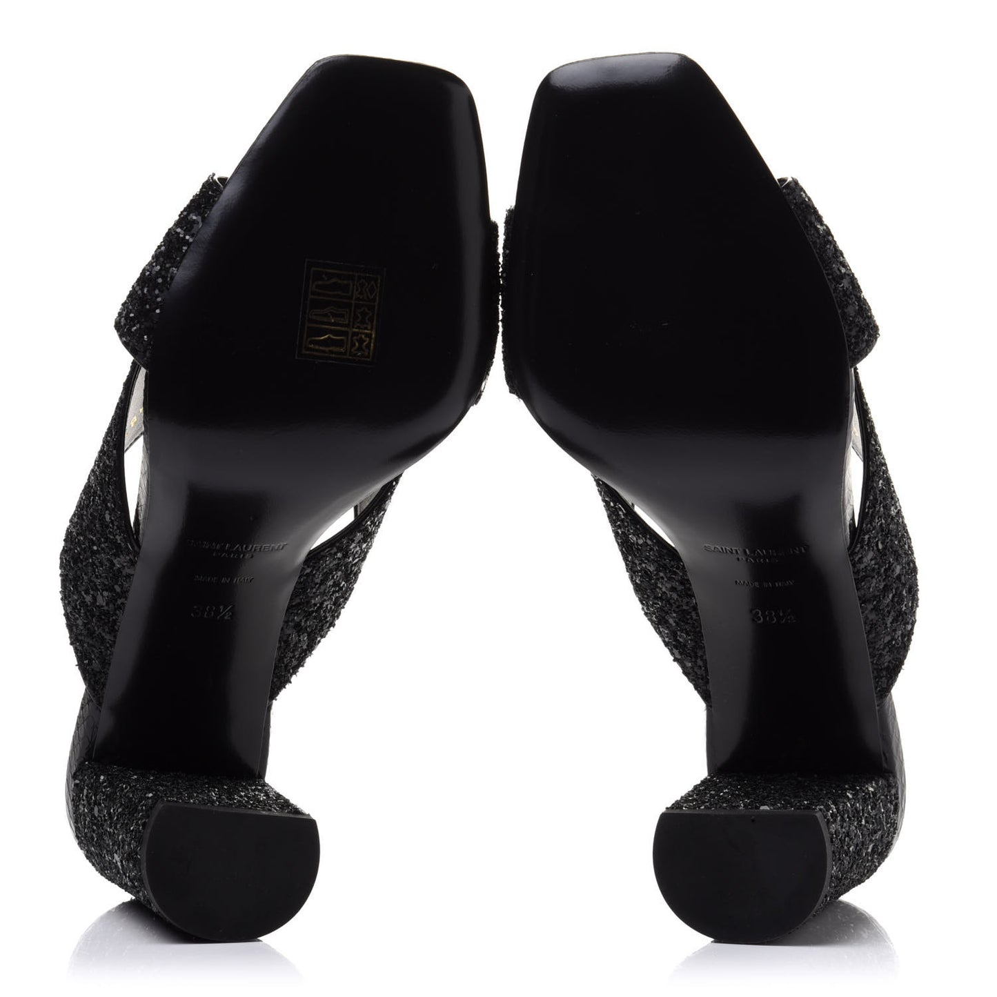 Glitter LouLou 70 Mule Sandals 38.5 Black