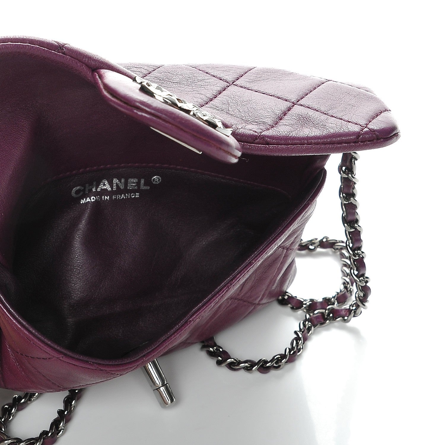 Chanel Lambskin Quilted Mini Mineral Nights Flap Crossbody Bag Purple 5 of 8