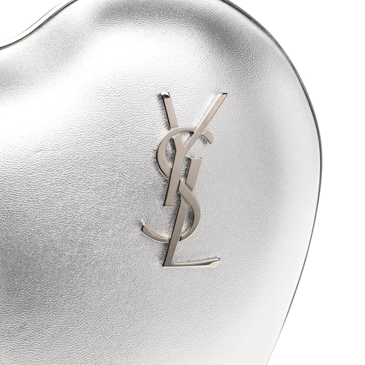 Smooth Calfskin Heart Monogram Love Box Crossbody Silver