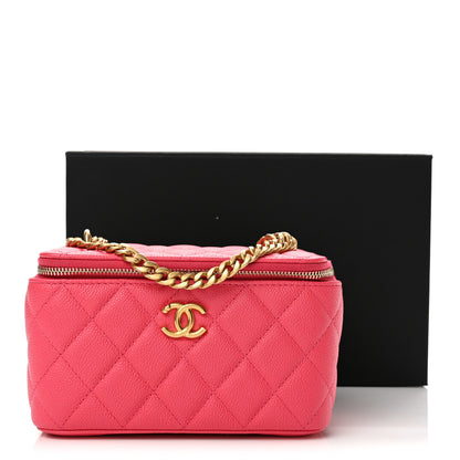 Chanel Caviar Quilted Sweetheart Vanity Case Pink 13 of 13