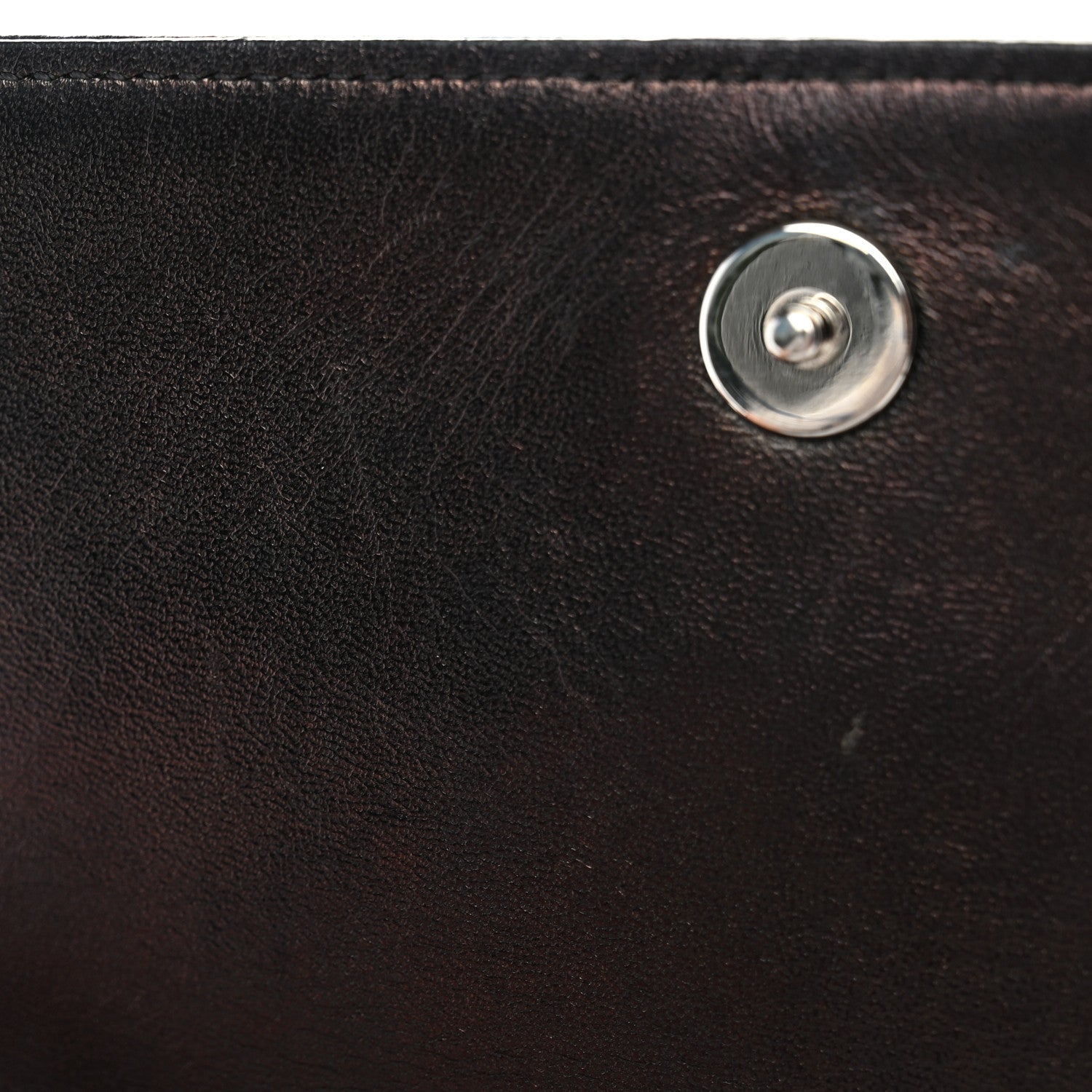 Christian Dior Grained Calfskin Diorama Wallet on Chain Pouch Black 10 of 11