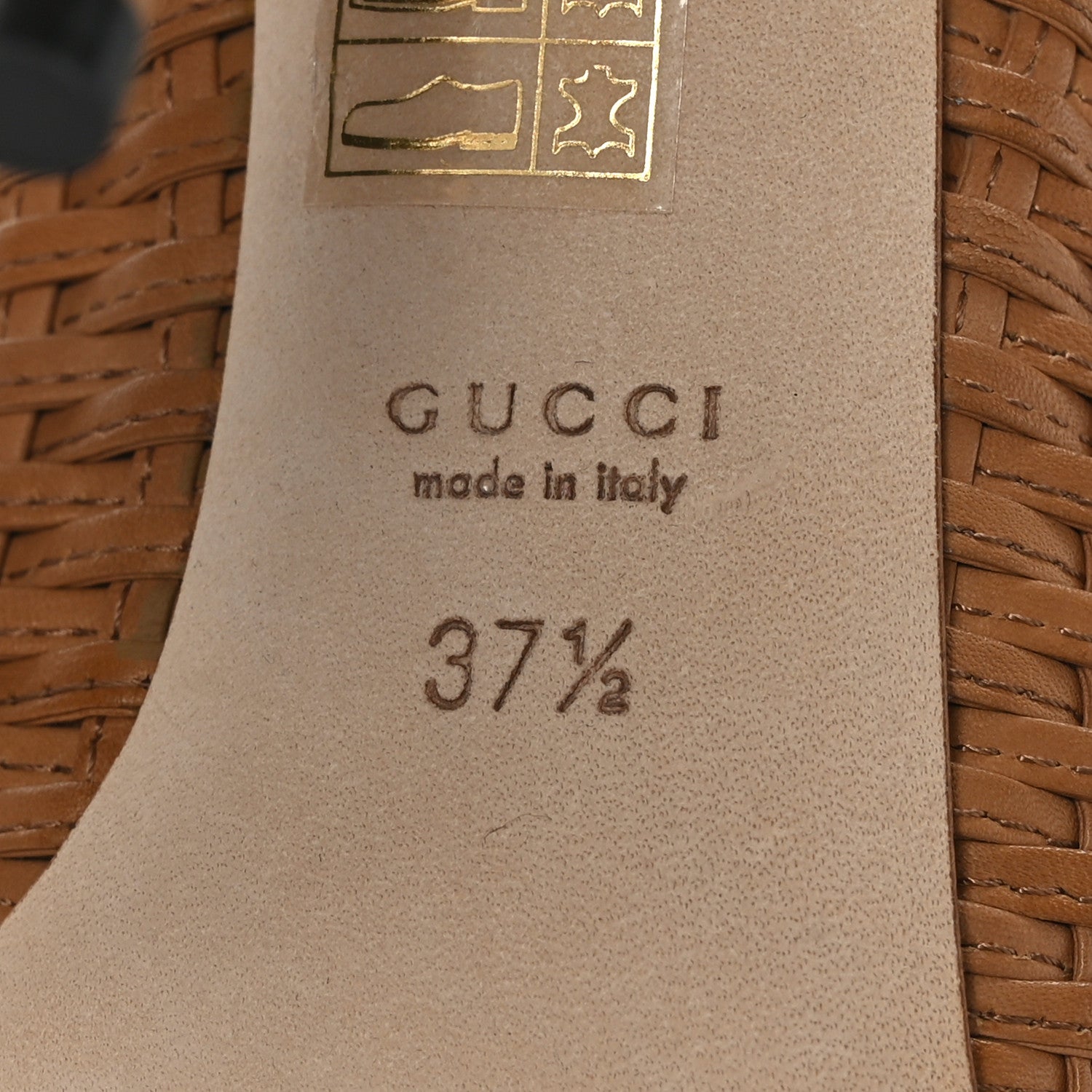Gucci Calfskin Peep Toe Ankle Boots 37.5 New Banana 6 of 6