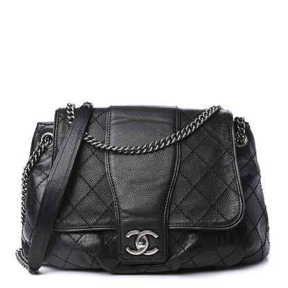 Chanel Caviar Aged Calfskin Large Bubble Graphic Messenger Bag Black 1 of 4