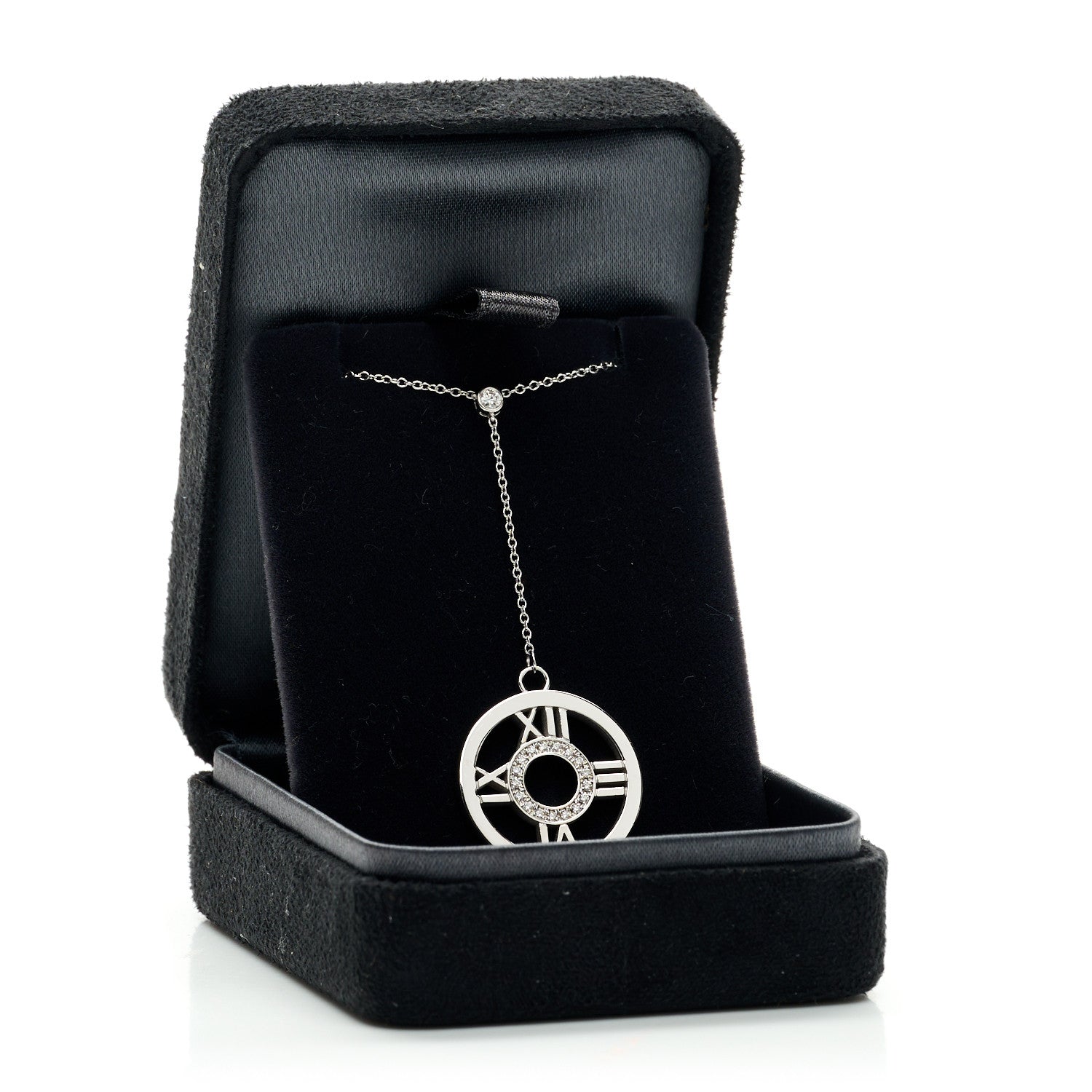 Tiffany 18K White Gold Diamond Atlas Lariat Pendant Necklace 6 of 6