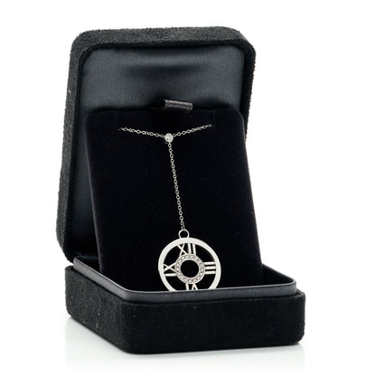Tiffany 18K White Gold Diamond Atlas Lariat Pendant Necklace 6 of 6