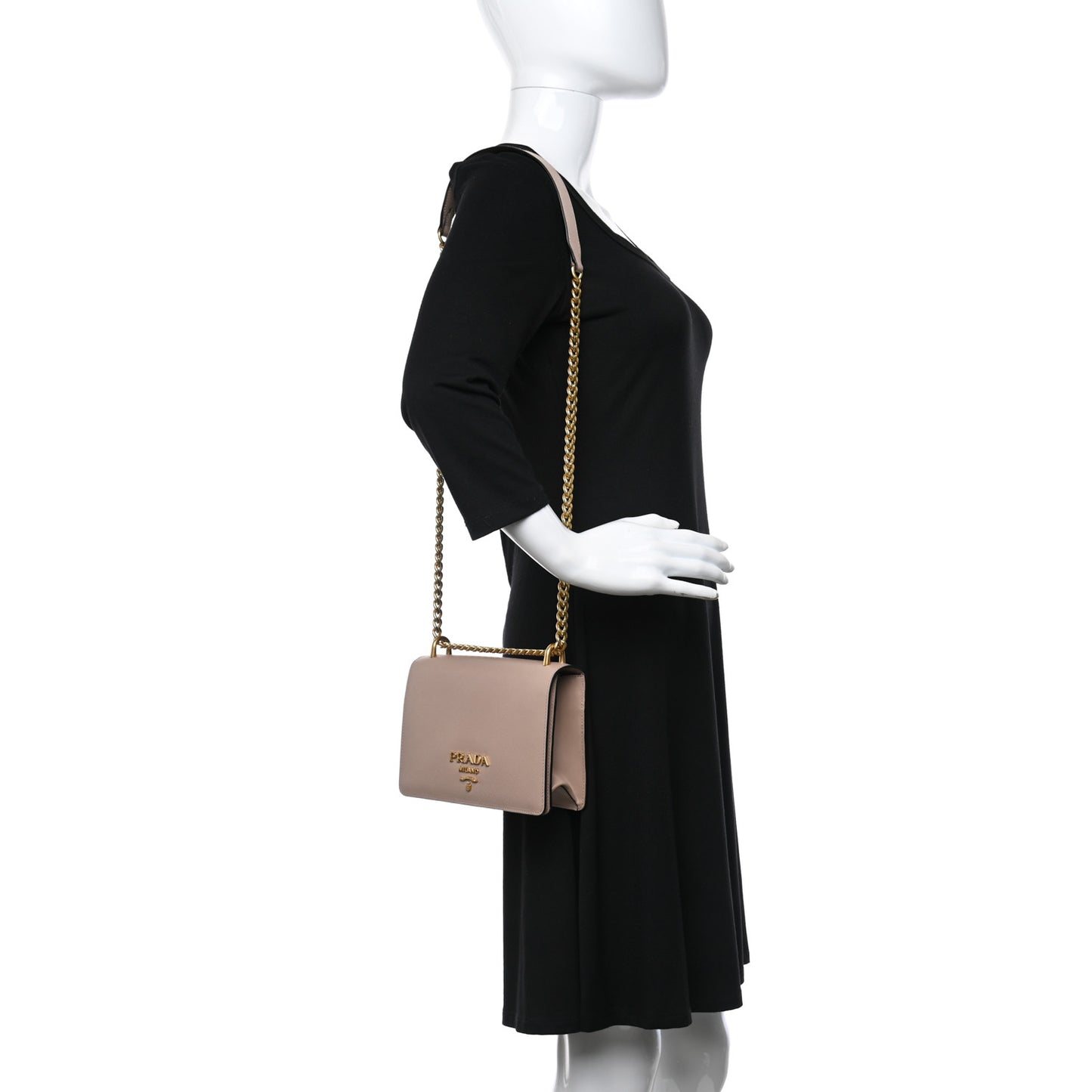 Saffiano Chain Shoulder Bag Cammeo