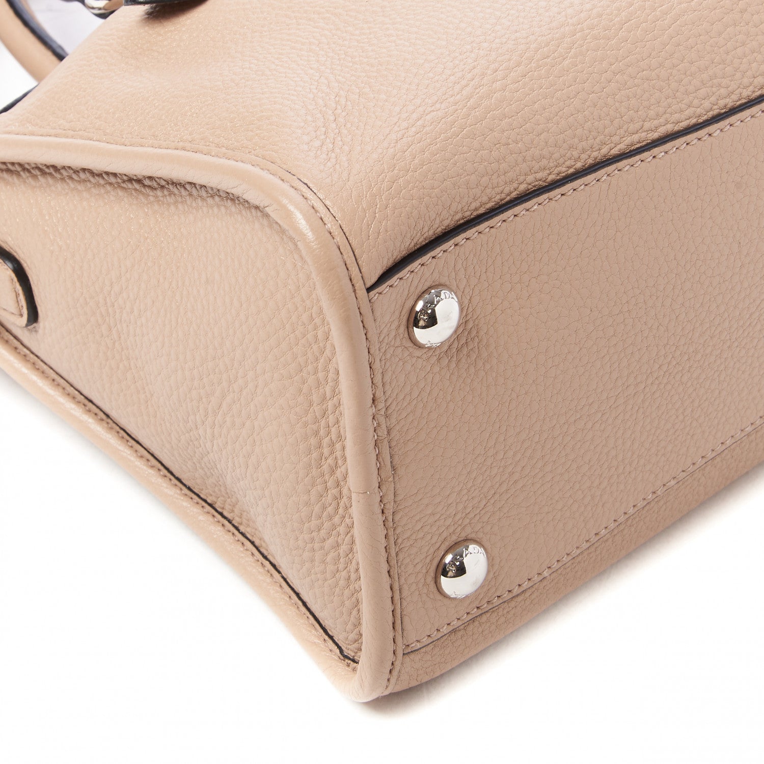 Prada Vitello Phenix Top Handle Shopping Satchel Cammeo 5 of 8