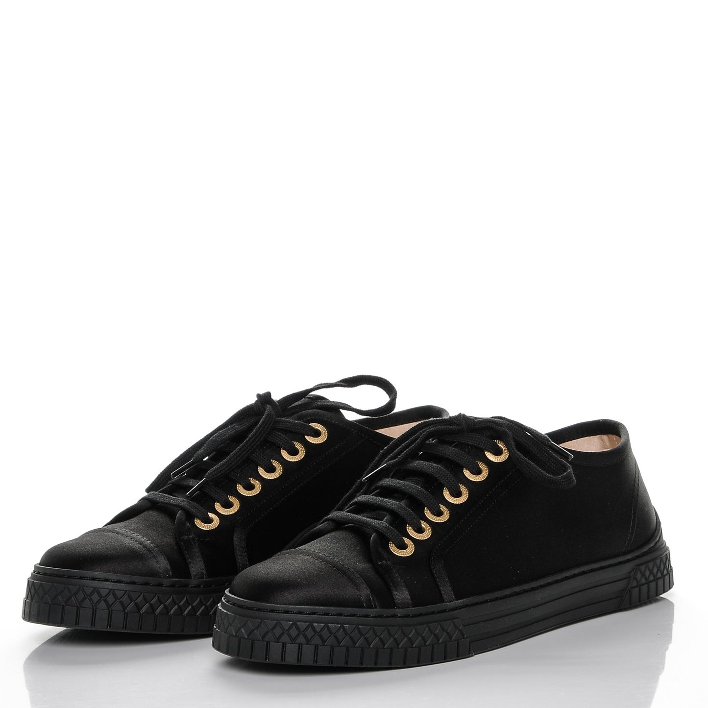 Satin Low Top CC Sneakers 37 Black