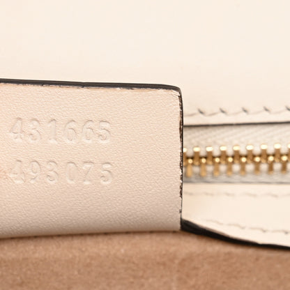 Gucci Calfskin Floral Medium Sylvie Top Handle Bag Off White 7 of 16