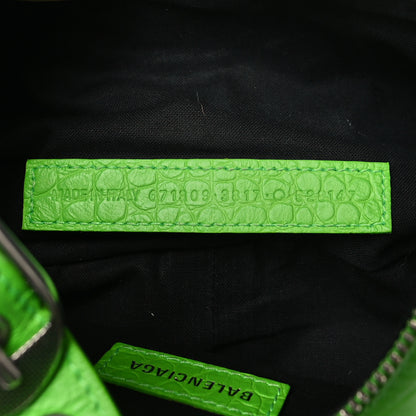 Balenciaga Extra Supple Calfskin Crocodile Embossed XS Le Cagole Shoulder Bag Balenciaga Acid Green 8 of 11