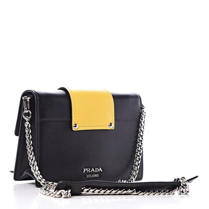 Prada City Calf Crystal Embellished Ribbon Bag Black 3 of 8
