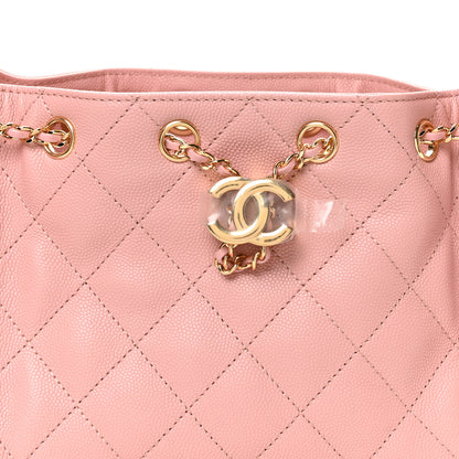 Chanel Caviar Quilted Mini Chanel 25 Handbag Pink 8 of 11
