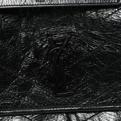 Saint Laurent Crinkled Calfskin Matelasse Monogram Medium Niki Chain Satchel Black 8 of 10