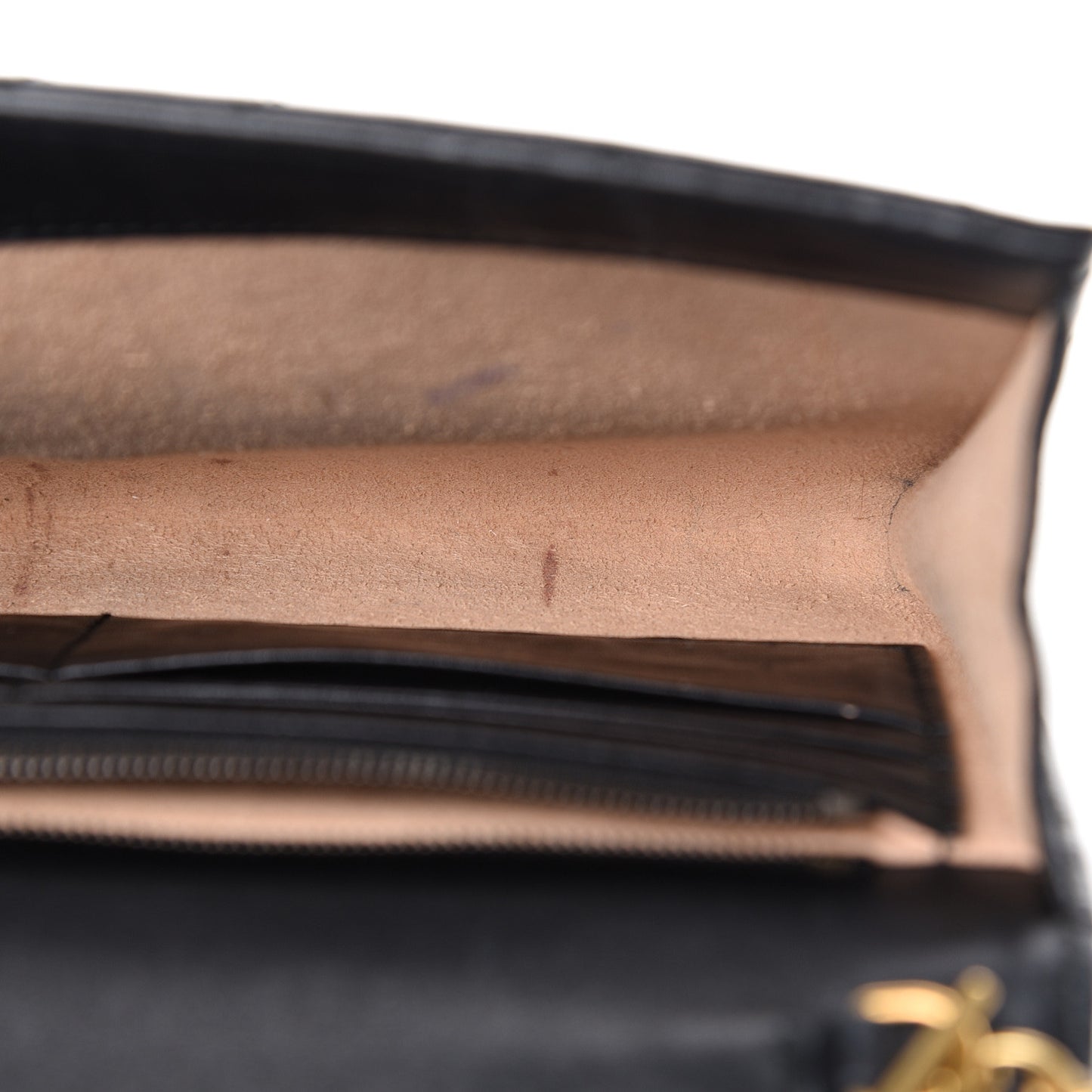 Calfskin Matelasse Mini GG Marmont Chain Wallet Black